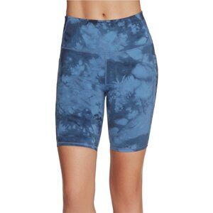 Skechers Womens Size XS Blue Sketchdye GO WALK High-Rise Bike Shorts NWT